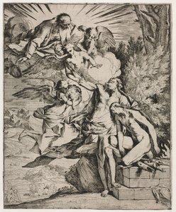 Abrahamin uhri, n. 1645-50. tekijältä Pietro Testa