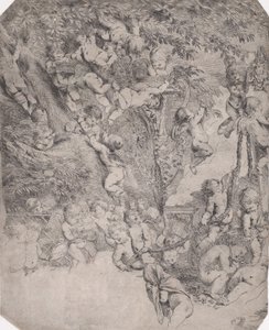 Venuksen puutarha, todiste vasemmasta yläkulmasta, n. 1631-37. tekijältä Pietro Testa