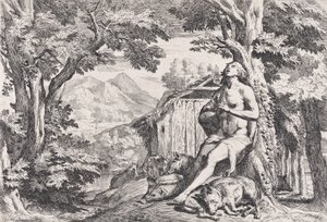 Tuhlaajapoika sikojen joukossa, neljän kuvan sarjasta, n. 1645. tekijältä Pietro Testa