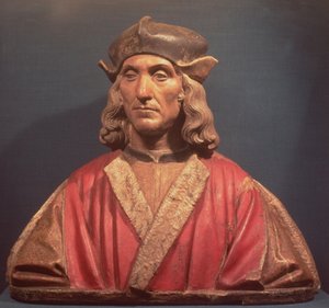 Henrik VII, 1509-11 (maalattu terrakotta) tekijältä Pietro Torrigiano