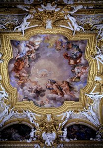 Cosimo I de Medici (Cosimo I de Toscany johti Jupiterin edessä, Victory ja Heracles) Fresko Pietro da Cortona (Berrettini) (1596-1669) Firenze, Palazzo Pitti, Sala di Apollo tekijältä Pietro da Cortona