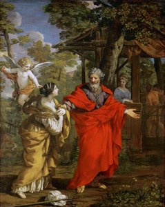 Hagarin paluu - Pietro da Cortona (1596-1669). Öljy kankaalle, n. 1637. Mitat : 124x99,5 cm. Taidehistoriallinen museo, Vienne tekijältä Pietro da Cortona