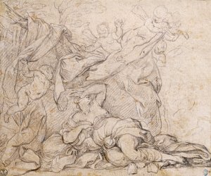 Venus, opinnäytetyö Jumalaisen kaitselmuksen voittoa varten, fresko Palazzo Barberinin salin holvissa, Rooma. tekijältä Pietro da Cortona