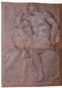 Nuori mies, opiskelu - Piirustus tekijältä Pietro da Cortona