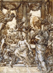 Cybele jumalten neuvoston edessä, tekijältä Pietro da Cortona