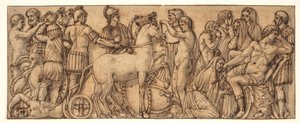 Friissi roomalaisesta sarkofagista(?) tekijältä Pietro da Cortona