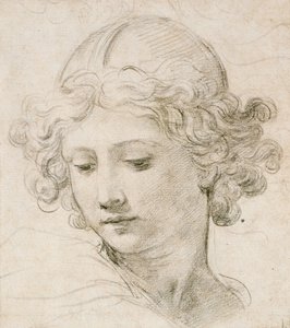 Enkelin pää, joka katsoo alas vasemmalle tekijältä Pietro da Cortona
