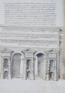 Porta Maggiore Roomassa, piirros, Rooman muinaismuistoista, Pirro Ligorio (1513-1583)