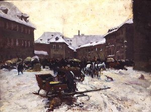 Talvi kaupunkikuva tekijältä Pius Ferdinand Messerschmitt