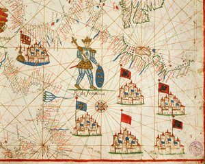 Reino da França, do atlas portulano composto por seis cartas, de Placido Caloiro e Francesco Oliva, Pergaminho. 1646.finlandês