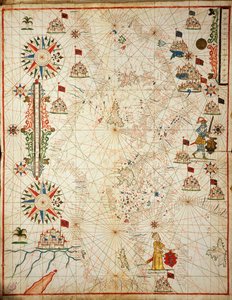 Välimeri, Portolan kuuden kartan kartasta, Placido Caloiro ja Francesco Oliva, Pergamentti. 1646.