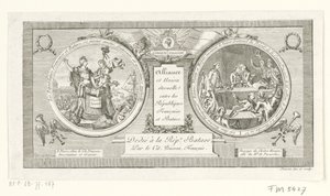 Medaillon op de Alliantie tussen de Franse en de Bataafse Republieken, 1795 Ranskan ja Batavian tasavaltojen liitto ja ikuinen liitto (otsikko esineessä) tekijältä Poisson