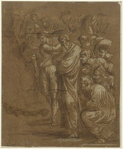 Kuninkaiden palvonta tekijältä Polidoro da Caravaggio (possibly)
