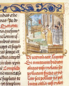 Piispa Erasmus Ciolekin paavin piispan siunaus hävitetylle hautausmaalle, n. 1510 (tempera ja kulta pergamentilla) tekijältä Polish School