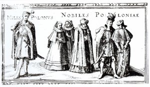 Puolan aatelisto (kaiverrus) (bw kuva) tekijältä Polish School