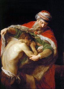 Vertaus tuhlaajapojasta - Pompeo Girolamo Batoni (1708-1787). Öljy kankaalle tekijältä Pompeo Girolamo Batoni