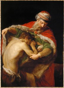 Tuhlaajapojan paluu (öljy kankaalle) tekijältä Pompeo Girolamo Batoni