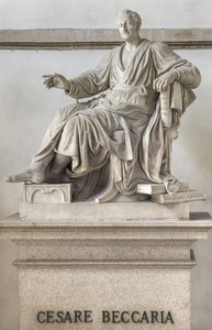 Cesare Beccarian patsas, 1838 tekijältä Pompeo Marchesi