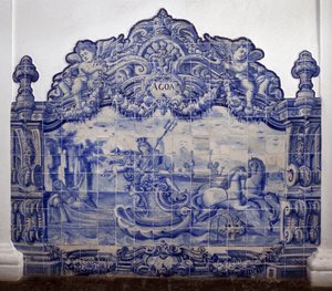 Veden allegoria - Azulejot, maalatut keramiikka tekijältä Portuguese School