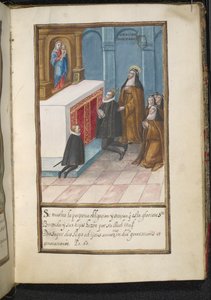 Kuvitus Syon-nunnien muuttohistoriasta, koottu Lissabonissa 1600-luvun alussa tekijältä Portuguese School