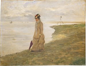 Nainen meren rannalla tekijältä Possibly French 19th Century