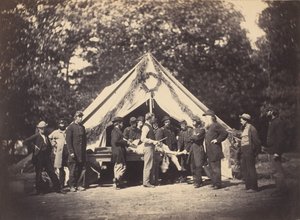 Käyttöteltta, Camp Letterman, Gettysburg, Pennsylvania, 1863. tekijältä Possibly by Weaver Brothers.