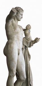 Hermes kantamassa lasta Dionysosta, n. 330 eaa (marmori)