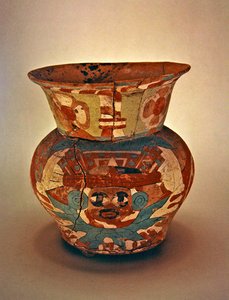 Koristeltu maljakko, Teotihuacan Culture (keraaminen) tekijältä Pre Columbian Pre Columbian