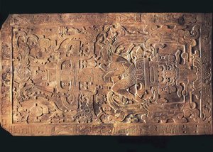 Kuningas Pakalin hauta kirjoitusten temppelistä, Palenque, 615-683 tekijältä Pre Columbian art