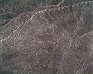Ilmakuva apinahahmosta, Nazca Lines (valokuva tekijältä Prehistoric Prehistoric