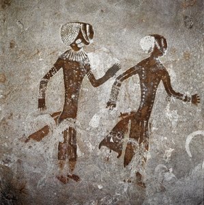 Ihmishahmoja. Luolamaalauksia, 8000-7000 eKr tekijältä Prehistoric Prehistoric