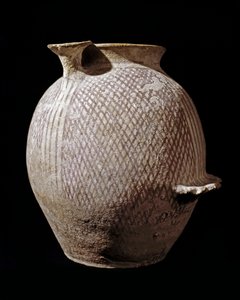 Esihistoria: monivärinen keraaminen maljakko Jerikosta. 3000-2100 eaa. Amman, arkeologinen museo, Jordania tekijältä Prehistoric Prehistoric