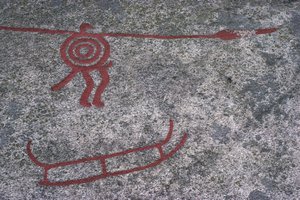 Ruotsi, Vastra Gotalandin lääni, Bohuslanin pohjoispuolella, Tanum (Tanumshede), kalliomaalauksia tekijältä Prehistoric Prehistoric
