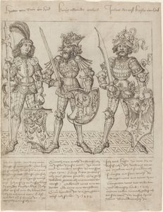 Troijan Hector, Aleksanteri Suuri ja Julius Caesar tekijältä Primary Master of the Strassburg Chronicle