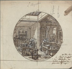 Litografinen työpaja tekijältä Probably French 19th Century
