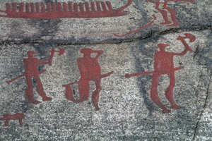 Metsästyskohtaus (kalliomaalaus) tekijältä Protohistoric