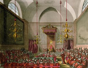 House of Lords Ackermannin "Lontoon mikrokosmoksesta". tekijältä Pugin and Rowlandson