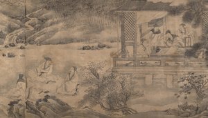 Runoilijat kokoontuvat orkideapaviljonkiin, päivätty 1607. tekijältä Qian Gong