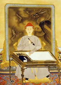 Heng Tsu tai Kangxi, Kiinan keisari kirjoituspöytänsä ääressä