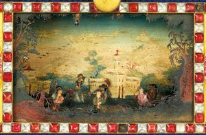 Keisarillinen kiinalainen iskevä, musikaalinen ja automaattinen "Jardiniere" -kello, Guangzhoun työpajat, Qianlong-kausi (1736-1795), 1700-luvun loppu (ormolu-, emali- ja tahna-setti)