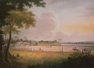 Ratsastusjousiammuntaturnaus sotilasleirillä, n. 1850 tekijältä Qing Dynasty Chinese School
