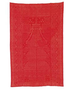 Punahiottu silkkibrokaattipäällyste, myöhään Qing-dynastia tekijältä Qing Dynasty Chinese School