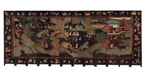 12-kertainen coromandel-seinä, 1700-luku tekijältä Qing Dynasty Chinese School