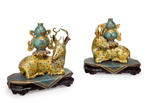 Pari makuupeuraa (kullattu-kupari & cloisonné emali)