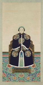 Muotokuva Lady Hejia, prinssi Zaizhin toissijainen vaimo (1839-1880) (tussi ja väri paperille) tekijältä Qing dynasty Chinese School