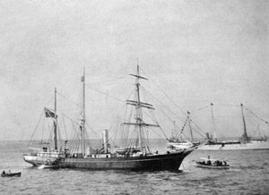 Ernest Shackletonsin laiva HMS Nimrod, 1907 1908.