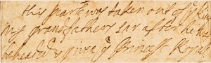 Käsikirjoitus (muste paperille) tekijältä Queen Mary II of England