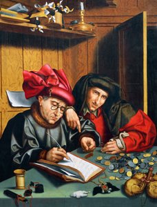 Rahalainaajat, noin 1515, kirjoittanut Quinten Metsys (1466-1530), Alankomaat