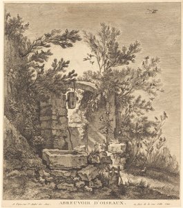 Lintujen juomapaikka tekijältä Quentin Pierre Chedel after François Boucher