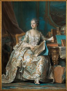 Pompadour, Marquise de (Jeanne Antoinette Poisson) (maalaus) tekijältä Quentin de la Latour
